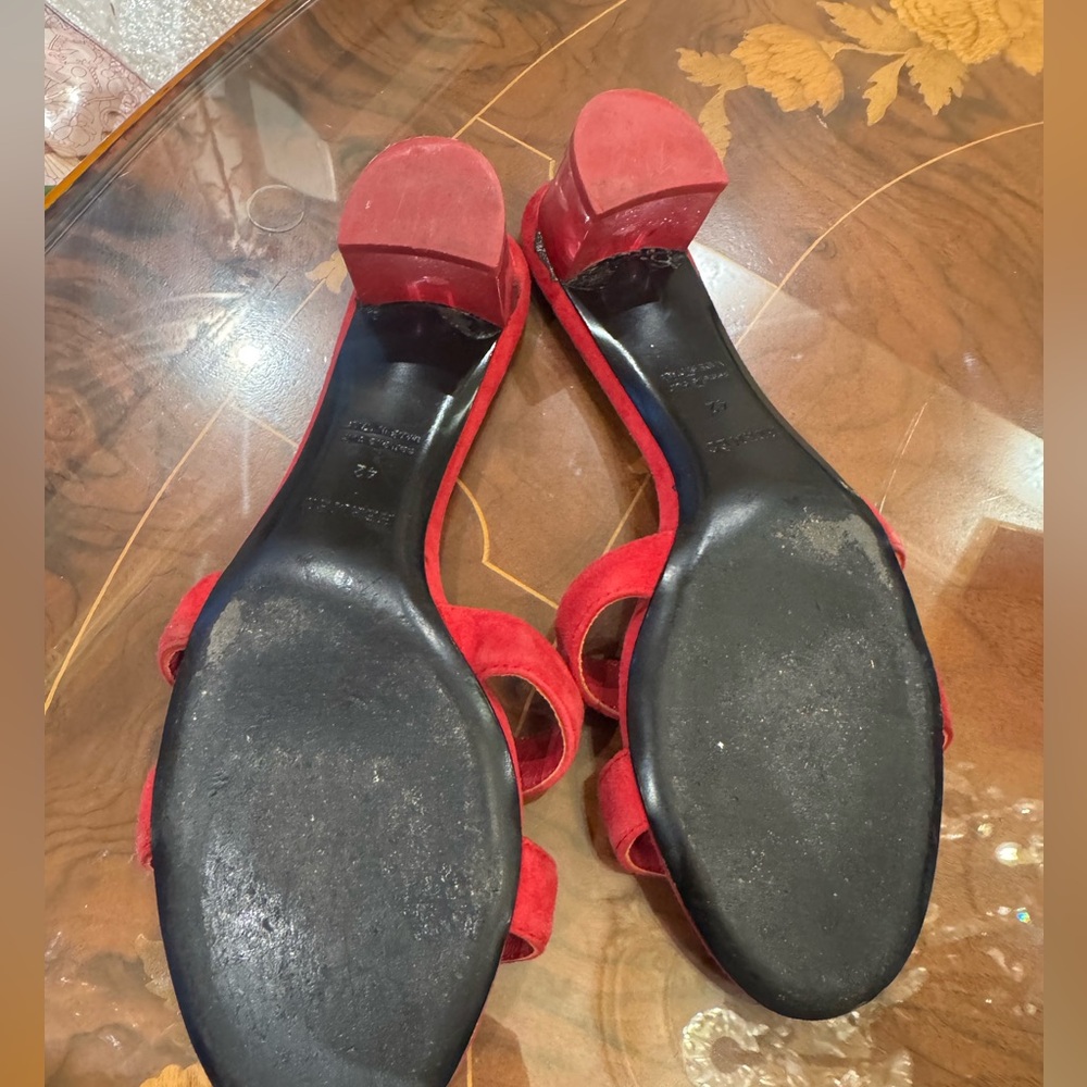 Hermes Suede women’s Slides with clear heel sz 42 USA Sz 10-10.5 - Picture 9 of 15